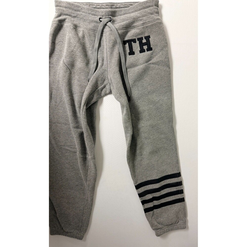 Tommy Hilfiger Sport Jogger Sweatpants Gray TH Logo Striped Leg